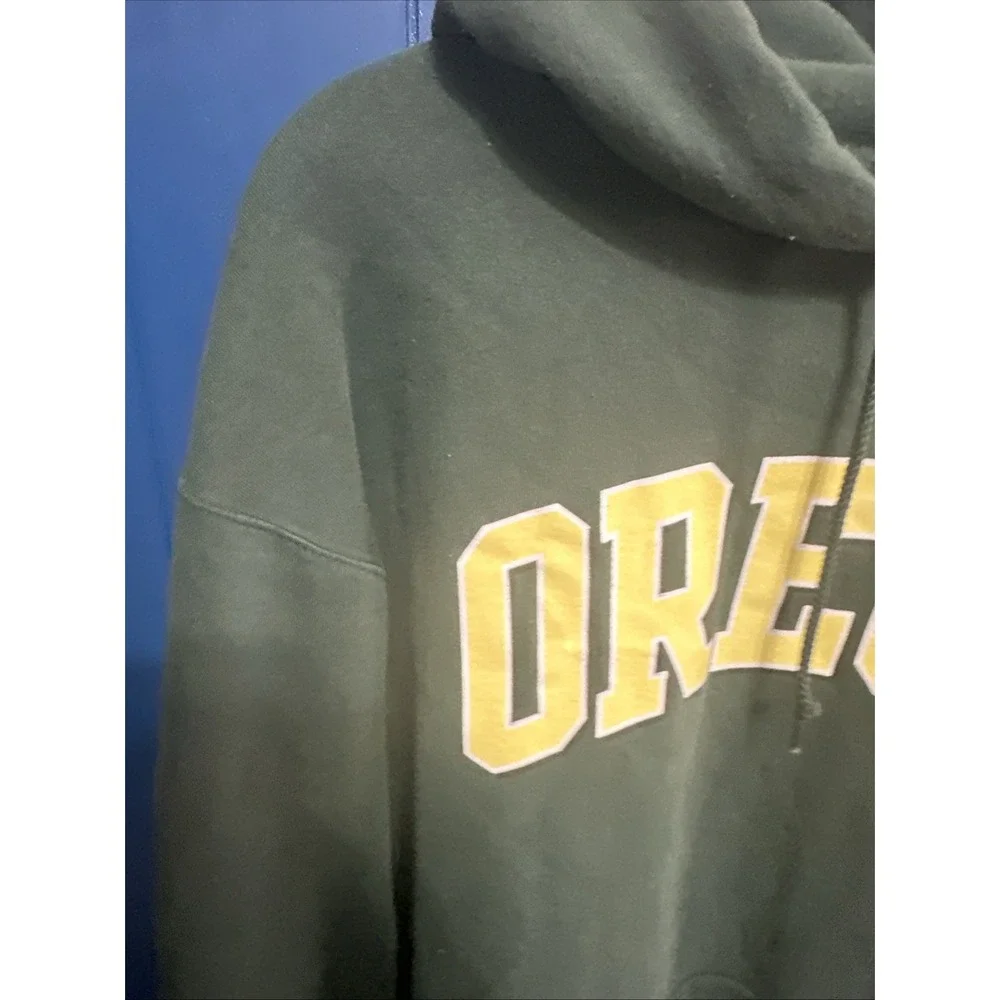 Vintage Champion ECO Oregon Ducks Hoodie Men's Large Green‎ Fleece